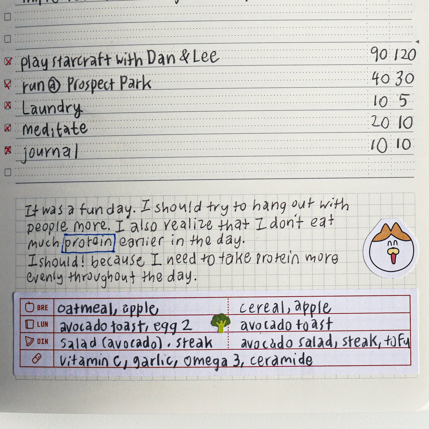 Daily Food & Supplement Tracker